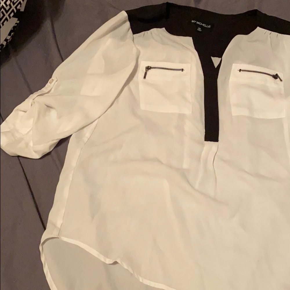 Black and white blouse